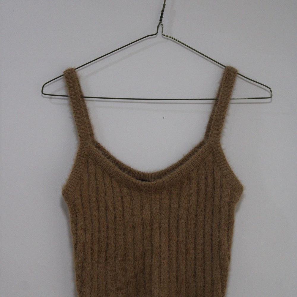 Women's Tan Knit Tank Top